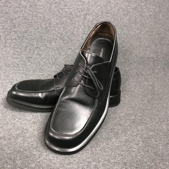 Mens Sz 10.5 Banana Republic Italy Made Black Leather Lace Up Oxford Dress Shoe main image 4